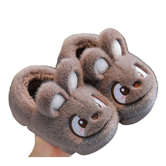 lnmuld Slippers for Kids Girls Winter Warm Lined Slippers Indoor Outdoor Soft Sole Shoes for Toddlers and Kids Cozy Home Footwear