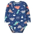 thumbnail image 1 of lnmuld Soft Long Sleeve Solid Color Bodysuit Cute Print Romper for Baby Boys Comfortable Daily Wear Outfit Size:6-9 Months, 1 of 3