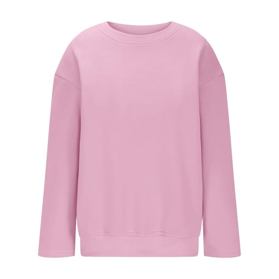 lnmuld Solid Color Cozy Girls Hooded Pullover Long Sleeve Top for Winter Warmth and Everyday Casual Wear with Comfortable Sleeves Size:4-5 Years