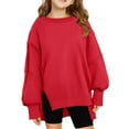 thumbnail image 1 of lnmuld Solid Color Stylish Girls Casual Wear Soft Pullover Hooded Sweatshirt with Long Sleeves for Everyday Comfort and Playful Outfits Size:9-10 Years, 1 of 5