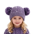 thumbnail image 1 of lnmuld Solid Color Winter Warm Kids Knitted Hat with Double Layer & Ear s - Cozy Cold Weather Toddler Boy Girl Cap for Holiday Size:One Size, 1 of 4