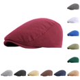 thumbnail image 1 of lnmuld Solid Cotton Flat Cap Classic Ivy Newsboy Hat for Men Size:One Size, 1 of 5