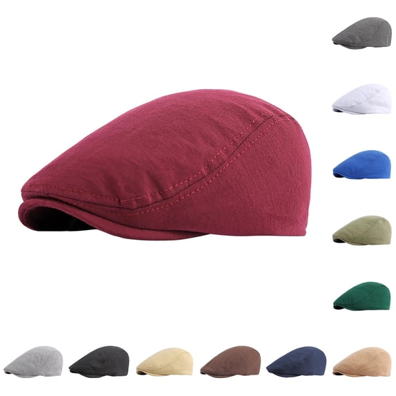lnmuld Solid Cotton Flat Cap Classic Ivy Newsboy Hat for Men Size:One Size