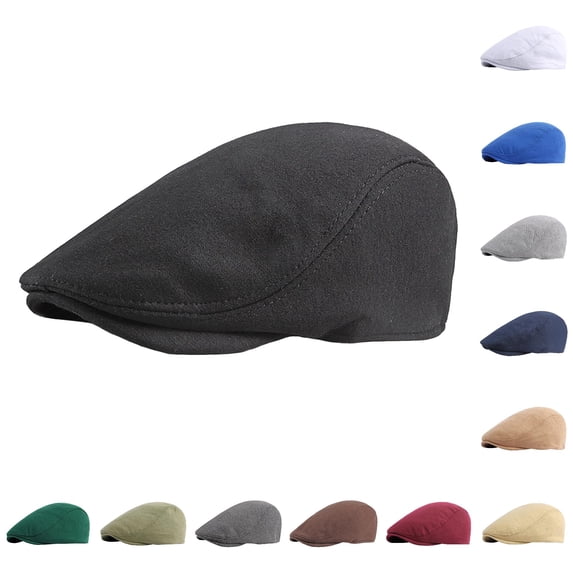 lnmuld Solid Cotton Flat Cap Classic Ivy Newsboy Hat for Men Size:One Size