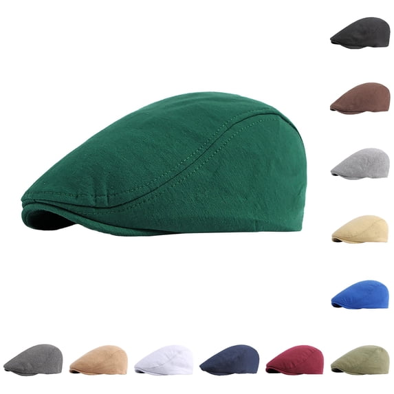 lnmuld Solid Cotton Flat Cap Classic Ivy Newsboy Hat for Men Size:One Size