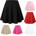 thumbnail image 1 of lnmuld Solid High Waist Circular Cut Swing Mini Skort Lined Preppy Back to School Mix Match Outfit for Girls Dark Blue,13-14 Years, 1 of 4