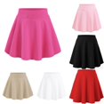 thumbnail image 1 of lnmuld Solid High Waist Circular Cut Swing Mini Skort Lined Preppy Back to School Mix Match Outfit for Girls Hot Pink,7-8 Years, 1 of 2