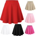 thumbnail image 1 of lnmuld Solid High Waist Circular Cut Swing Mini Skort Lined Preppy Back to School Mix Match Outfit for Girls Red,7-8 Years, 1 of 4