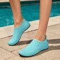 thumbnail image 1 of lnmuld Solid Mens Womens Glitter Mesh Slip on Non Slip Water Aqua Shoes for Beach Yoga Swimming Sky Blue,11, 1 of 7