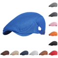thumbnail image 1 of lnmuld Solid Mesh Flat Cap Breathable Adjustable Ivy Hat for Men Size:One Size, 1 of 4