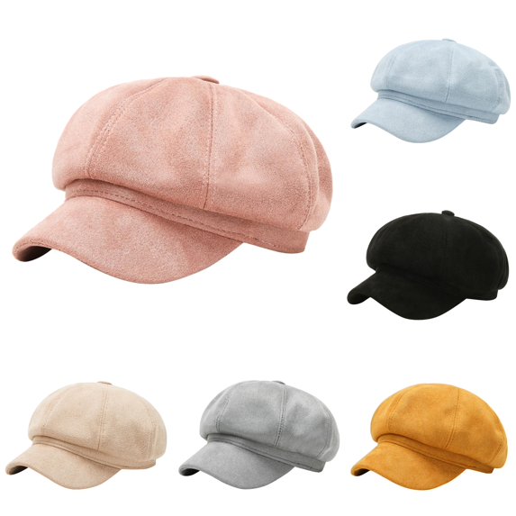 lnmuld Solid Wool Newsboy Cap Panel Baker Boy Hat for Women Size:One Size