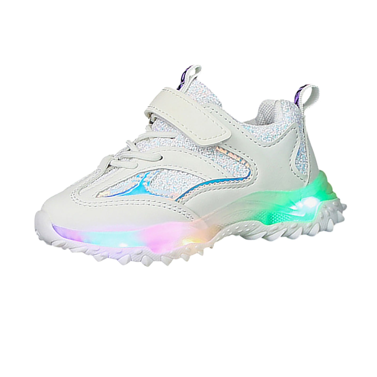 Spring Autumn Non Soft Sole Baby Toddler LED Flashing Lights Shoes Boys Girls Kids Sports Shoes Size:4-4.5 Years