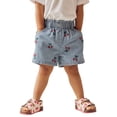 thumbnail image 1 of lnmuld Summer Shorts Girls Summer Casual Denim Shorts with Cherry Print Elastic Waistband for Comfortable Outdoor Play Size:7-8 Years, 1 of 9