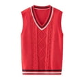 thumbnail image 1 of lnmuld Sweaters for Teens Classic V Neck School Sweater Vest for Girls Knit Cardigan for Big Kids and Teens Comfortable Academic Style Pullover Size:6-7 Years, 1 of 5