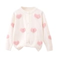 thumbnail image 1 of lnmuld Sweaters for Children Kids Girls Long Sleeve Cute Flower Printed Button Down Knitting Sweaters Size:4-5 Years, 1 of 3