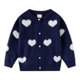 thumbnail image 1 of lnmuld Sweaters for Children Kids Girls Long Sleeve Cute Flower Printed Button Down Knitting Sweaters Size:6-7 Years, 1 of 7