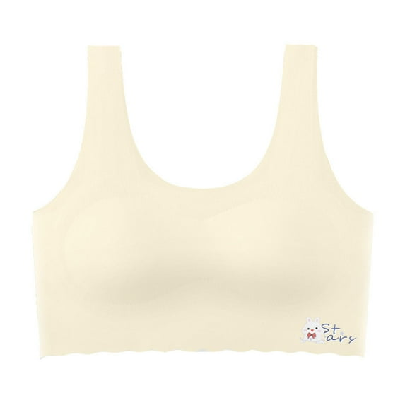 lnmuld Girls First Training Bra Soft Support Solid Color Sports Top Size:9-12 Years