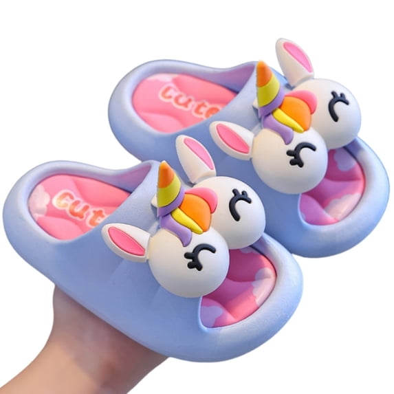 lnmuld Toddler Boys Kids Summer Cartoon Thick Sole Indoor Outdoor Slide Sandals Slippers Size:7.5-8 Years