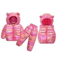 thumbnail image 1 of lnmuld Toddler Girls Winter Outfit Set Cozy Long Sleeve Bear Ear Top Pants Vest Three Piece Clothing Ensemble for Cold Weather Solid Color Size:18-24 Months, 1 of 3