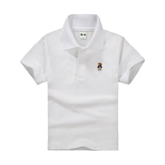 lnmuld Toddler Kids Boys Loose Fit Short Sleeve Tunic Top Soft Comfort Casual Blouse Color:White,Size:9-10 Years