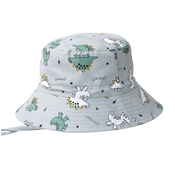 lnmuld Toddler UPF50+ Bucket Sun Hat, Adjustable Pattern Wide Brim Kids Beach Hat for Outdoor Swimming Size:4-8 Years
