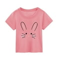 thumbnail image 1 of lnmuld Tops for Easter Bunny Cartoon Print Summer Short Sleeve T-Shirt for Kids and Girls Casual Comfortable Tee Size:7-8 Years, 1 of 3