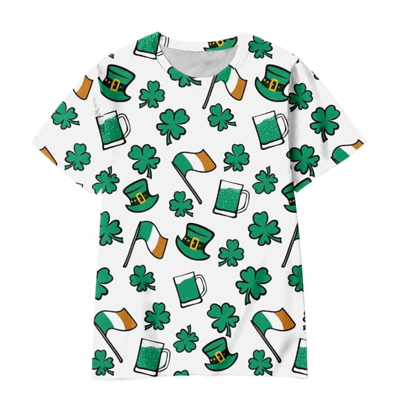 lnmuld Tops for St Patrick's Day Themed Short Sleeve Tee for Toddler Boys and Girls Comfortable Casual Kids T-Shirt Size:3-4 Years