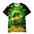 thumbnail image 1 of lnmuld Tops for Teens St Patrick's Day Themed Short Sleeve Tee for Toddler Boys and Girls Comfortable Seasonal Kids Top Size:11-12 Years, 1 of 3