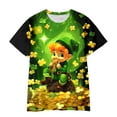 thumbnail image 1 of lnmuld Tops for Teens St Patrick's Day Themed Short Sleeve Tee for Toddler Boys and Girls Comfortable Seasonal Kids Top Size:3-4 Years, 1 of 3