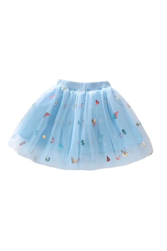 Twirl Girls Cute Summer Dresses Layered Sequin Tutu Dress for Dance Performances Color:Blue,Size:3-4 Years