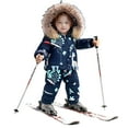 thumbnail image 1 of lnmuld Two Piece Boys Insulated Snowsuit Winter Thermal Outfit Windproof Outdoor Play Warm Gear for Toddlers and Children Size:3-4 Years, 1 of 9