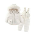 thumbnail image 1 of lnmuld Two Piece Boys Insulated Winter Snowsuit Hooded Down Jumpsuit Thermal Wear Set for Outdoor Cold Weather Size:4-5 Years, 1 of 5