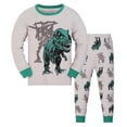 thumbnail image 1 of lnmuld Two Piece Cotton Pajamas Dinosaur Print Boys Long Sleeve Pajama Set Comfortable Loungewear for Kids and Relaxation Size:7-8 Years, 1 of 6