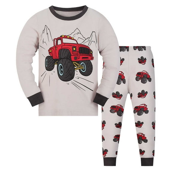 lnmuld Two Piece Cute Pajamas Dinosaur Print Boys Long Sleeve Pajama Set Comfortable Loungewear for Kids and Relaxation Size:2-3 Years