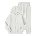 thumbnail image 1 of lnmuld Two Piece Outfits Girls Winter Lined Hoodie Pants Set Cozy Warm Pullover Tracksuit Casual Playwear for Toddler Youth Everyday Outfit Solid Color Size:6Y, 1 of 4