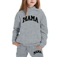 thumbnail image 1 of lnmuld Two Piece Outfits Stylish Girls Hooded Sweatshirt Outfit Set with Letter Print Design for Everyday Casual Wear Comfortable and Childrens Apparel Solid Color Size:13-14 Years, 1 of 4