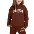 thumbnail image 1 of lnmuld Two Piece Outfits Stylish Girls Winter Outfits Set Casual Printed Hooded Sweatshirt Ensemble for with Easy Care Instructions Solid Color Size:6-7 Years, 1 of 4