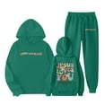 thumbnail image 1 of lnmuld Two Piece Outfits Stylish Girls Winter Outfits Set Casual Wear Printed Hooded Sweatshirt Ensemble for Easy Care Instructions Solid Color Size:3-4 Years, 1 of 4