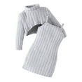 thumbnail image 1 of lnmuld Two Piece Outfits Toddler Girl Winter Knit Sweater Dress Set with Suspenders Casual Baby Outfit Playwear and Daily Fashion Solid Color Size:12-18 Months, 1 of 8