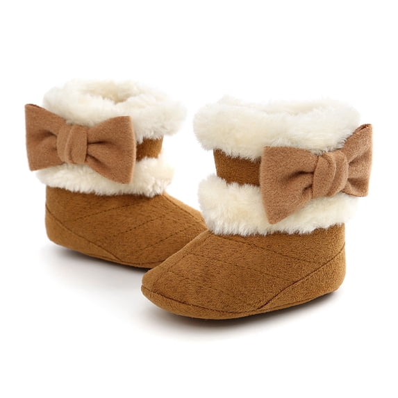 lnmuld Winter Boots for Girls Baby Booties Soft Sole Warm Toddler Prewalker Winter On Boots with Elegant Bowknot Design for Boys and Girls