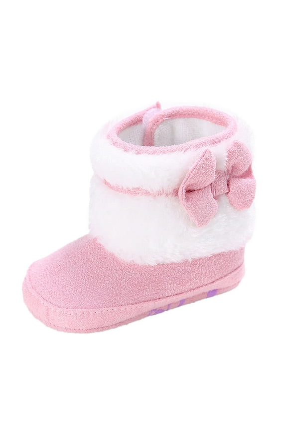 Winter Boots for Girls Boots for Toddlers Warm Winter Crib Shoes with Rubber Sole for Baby Girls and Boys