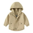 thumbnail image 1 of lnmuld Winter Coats for Boys Solid Color Windbreaker Jacket for Kids Lightweight Hooded Zipper Coat Outdoor Casual School Jacket Size:8-9 Years, 1 of 8