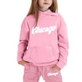 thumbnail image 1 of lnmuld Winter Outfits 2 Piece Children CuHK Long Sleeve City Place Name Hoodie and Pants Casual Outfit Set for Girls Solid Color Size:3-4 Years, 1 of 4