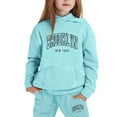 thumbnail image 1 of lnmuld Winter Outfits 2 Piece Girls Casual Outfits Long Sleeve Solid Warm Hoodie Pullover Tops Pants Kids Sweat Suit Set Solid Color Size:6-7 Years, 1 of 4