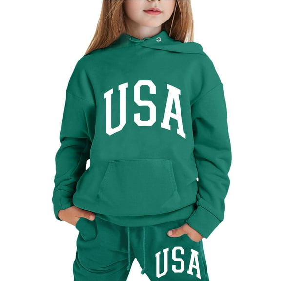 lnmuld Winter Outfits 2 Piece Stylish Kids Long Sleeve Letter Print Hoodie and Pants Outfit Set for Girls Comfortable Casual Wear Solid Color Size:10-11 Years
