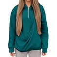 thumbnail image 1 of lnmuld Women's Cat Dog Pouch Hoodie Oversized Waffle Knit Quarter Zip Pet Carrier Pullover Sweatshirt with Kangaroo Pocket Long Sleeve Size:3XL, 1 of 5