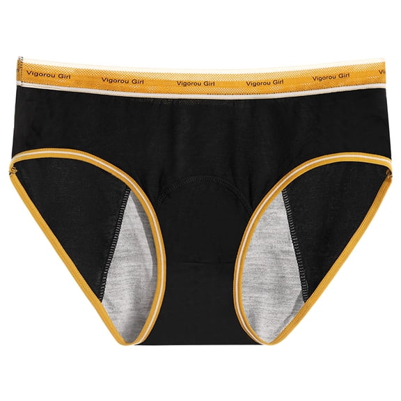 lnmuld Women's Solid Color Leakproof Menstrual Underwear Layer Protective Bikini Briefs for Girls and Teens Comfortable Panties Size：S