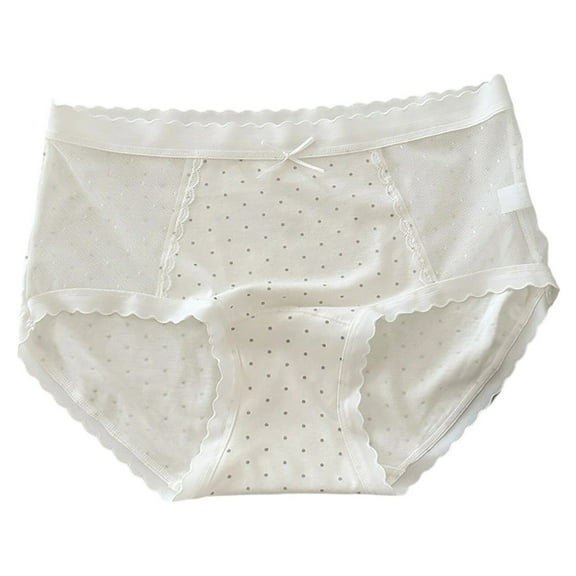 lnmuld Womens Panties Cotton Floral Lace Trim French Cut Panties with Extended Gusset for Comfort and Breathable Soft Underwear Size:L