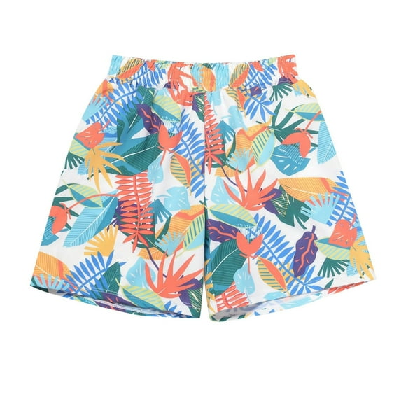 lnmuld Youth Boys Loose Fit Swim Trunks - Athletic Hot Spring Pool Beach Shorts Color:Blue,Size:8-9 Years