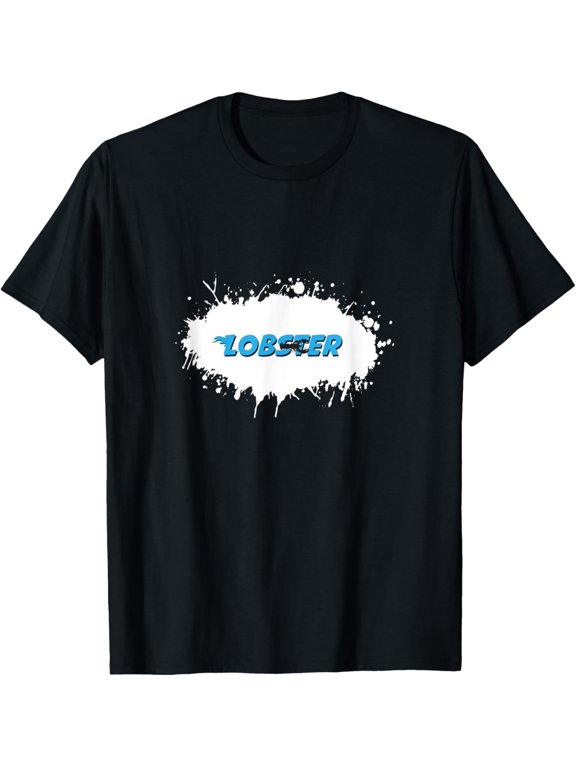 lobster Animal Fun Splash T-Shirt men and women can wear, black, white, gifts